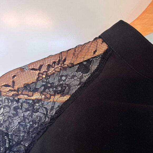 Emery Rose Black Lace Mock Neck Blouse - Picture 4 of 8